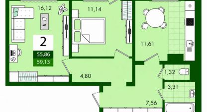 Купить квартиру 2-х комнатную, 55.9 кв. м. Фотография №1 Продам квартиру 2-х комнатную с общей площадью 55.9м2, 7/10 эт., на улице Имени виктора аржаного, Ленинский район, г. Саратов, Саратовская обл., Россия, агентство АН Империя. Фотография №1