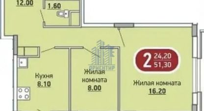 Купить квартиру 2-х комнатную, 49.4 кв. м. Фотография №1 Продам квартиру 2-х комнатную с общей площадью 49.4м2, 7/16 эт., на улице Радужная, г. Чебоксары, Чувашия респ., Россия, агентство Агентство недвижимости Ориентир. Фотография №1