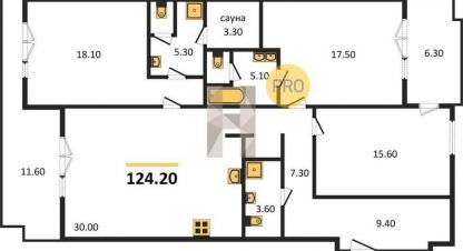 Купить квартиру 3-х комнатную, 124 кв. м. Фотография №1 Продам квартиру 3-х комнатную с общей площадью 124м2, 3/9 эт., Ленинградский район, г. Калининград, Калининградская обл., Россия, агентство Home Invest. Фотография №1