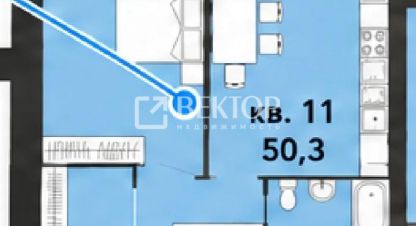 Купить квартиру 1 комнатную, 50.3 кв. м. Фотография №1 Продам квартиру 1 комнатную с общей площадью 50.3м2, 3/4 эт., г. Кострома, Костромская обл., Россия, агентство Вектор. Фотография №1