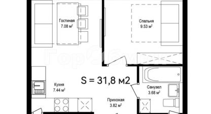 Купить 1 комнатную квартиру в г. Сапроново. Фотография №2