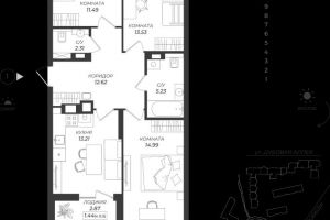 Продам квартиру 3-х комнатную с общей площадью 75м2, 1/9 эт., на улице Большая окружная 1-я, Центральный район, г. Калининград, Калининградская обл., Россия, агентство Home Invest