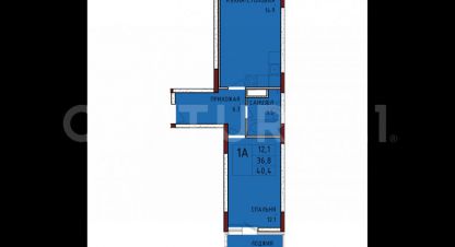 Продам квартиру 1 комнатную с общей площадью 40.5м2, 12/16 эт., на улице Аркадия шипунова ул, г. Тула, Тульская обл., Россия, агентство CENTURY 21 Россия. Фотография №1